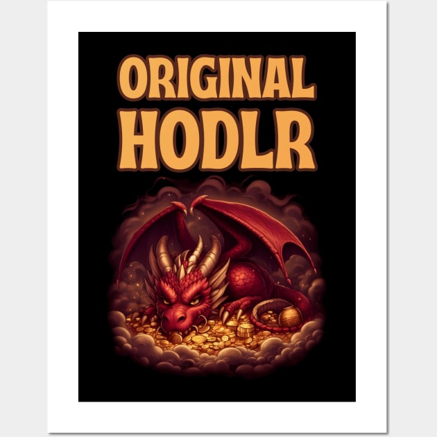 Original Hodlr - Dragon hoarding gold - Fantasy Wall Art by Fenay-Designs